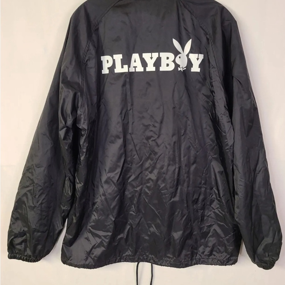 Black playboy windbreaker jacket